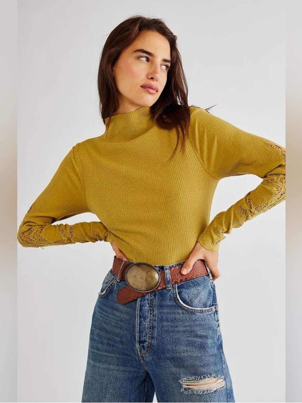 Free People Ready To Go Cuff long sleeve - Olive bitters